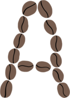 doodle freehand sketch drawing of coffee bean alphabet. png