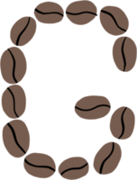 doodle freehand sketch drawing of coffee bean alphabet. png