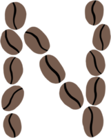 doodle freehand sketch drawing of coffee bean alphabet. png