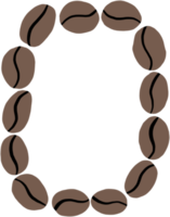 doodle freehand sketch drawing of coffee bean alphabet. png