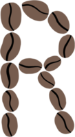 doodle freehand sketch drawing of coffee bean alphabet. png