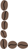 doodle freehand sketch drawing of coffee bean alphabet. png