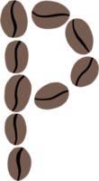 doodle freehand sketch drawing of coffee bean alphabet. png