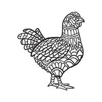 patrón de garabato de animales de gallina de pollo vector