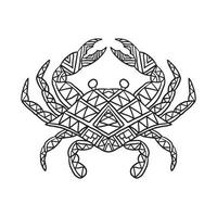 Crab Animal Doodle Pattern vector