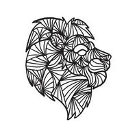 Lion Animal Doodle Pattern vector