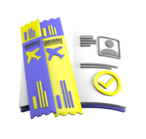 approvato passaporto 3d icona png