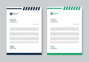 Letterhead template design, black and green color letterhead template vector