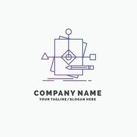 Algorithm. business. foretelling. pattern. plan Purple Business Logo Template. Place for Tagline vector