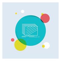 Design. layer. layout. texture. textures White Line Icon colorful Circle Background vector