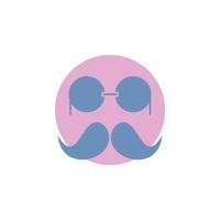 moustache. Hipster. movember. glasses. men Glyph Icon. vector