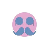 moustache. Hipster. movember. glasses. men Glyph Icon. vector