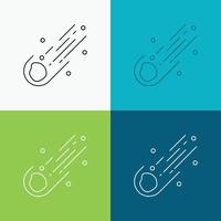 Asteroid. astronomy. meteor. space. comet Icon Over Various Background. Line style design. designed for web and app. Eps 10 vector illustration