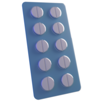 3D Blister Pills Object with High Quality Render png