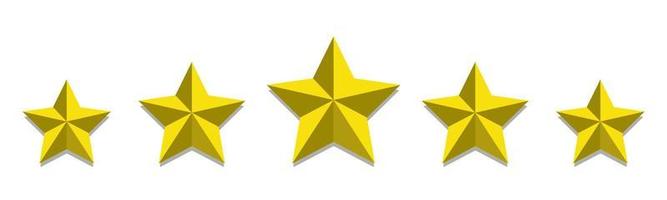 calificación de cinco estrellas de oro vector