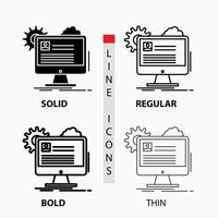 Account. profile. report. edit. Update Icon in Thin. Regular. Bold Line and Glyph Style. Vector illustration