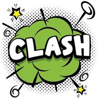 clash Comic bright template with speech bubbles on colorful frames vector