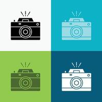 Camera. photography. capture. photo. aperture Icon Over Various Background. glyph style design. designed for web and app. Eps 10 vector illustration