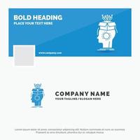 Blue Business Logo Template for sousveillance. Artificial. brain. digital. head. Facebook Timeline Banner Design. vector web banner background illustration