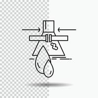 Chemical. Leak. Detection. Factory. pollution Line Icon on Transparent Background. Black Icon Vector Illustration