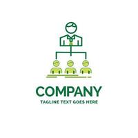 equipo. trabajo en equipo. organización. grupo. plantilla de logotipo de empresa plana de la empresa. diseño creativo de marca verde. vector