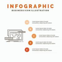 Architecture. blueprint. circuit. design. engineering Infographics Template for Website and Presentation. Line Gray icon with Orange infographic style vector illustration