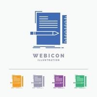 Code. coding. file. programming. script 5 Color Glyph Web Icon Template isolated on white. Vector illustration