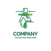 Chemical. Leak. Detection. Factory. pollution Flat Business Logo template. Creative Green Brand Name Design. vector