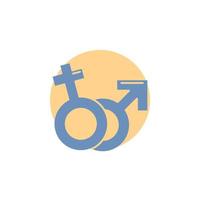 Gender. Venus. Mars. Male. Female Glyph Icon. vector