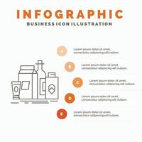 packaging. Branding. marketing. product. bottle Infographics Template for Website and Presentation. Line Gray icon with Orange infographic style vector illustration