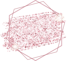 bannière de cadre de paillettes d'or rose rose png