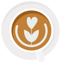 coffee latte art basic collection flat style png