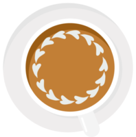 café latte arte colección básica estilo plano png