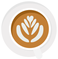 coffee latte art basic collection flat style png