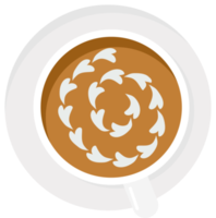 café latte art collection de base style plat png