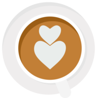 café latte arte colección básica estilo plano png