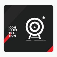 Red and Black Creative presentation Background for goal. hit. market. success. target Glyph Icon vector