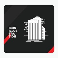 Red and Black Creative presentation Background for Building. Technology. Smart City. Connected. internet Glyph Icon vector