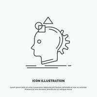 Imagination. imaginative. imagine. idea. process Icon. Line vector gray symbol for UI and UX. website or mobile application