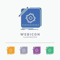 diseño. aplicación logo. solicitud. diseño de plantilla de icono web de glifo de 5 colores aislada en blanco. ilustración vectorial vector