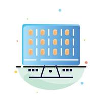 Web Computer Computing Server Abstract Flat Color Icon Template vector