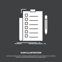 expertise. checklist. check. list. document Icon. glyph vector symbol for UI and UX. website or mobile application