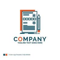 Component. data. design. hardware. system Logo Design. Blue and Orange Brand Name Design. Place for Tagline. Business Logo template. vector