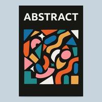 Trendy abstract poster with simple textured shapes. vector