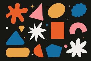 Collection of various colored uneven shapes. Hand drawn details for the design of the website, application. vector