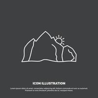 hill. landscape. nature. mountain. scene Icon. Line vector symbol for UI and UX. website or mobile application