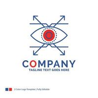 Company Name Logo Design For Business. eye. look. vision. Blue and red Brand Name Design with place for Tagline. Abstract Creative Logo template for Small and Large Business. vector