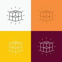 box. labyrinth. puzzle. solution. cube Icon Over Various Background. Line style design. designed for web and app. Eps 10 vector illustration
