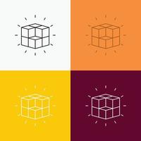 box. labyrinth. puzzle. solution. cube Icon Over Various Background. Line style design. designed for web and app. Eps 10 vector illustration