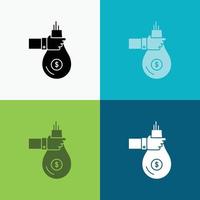 bolsa. Finanzas. dar. inversión. dinero. icono de oferta sobre varios antecedentes. diseño de estilo de glifo. diseñado para web y aplicación. eps 10 ilustración vectorial vector